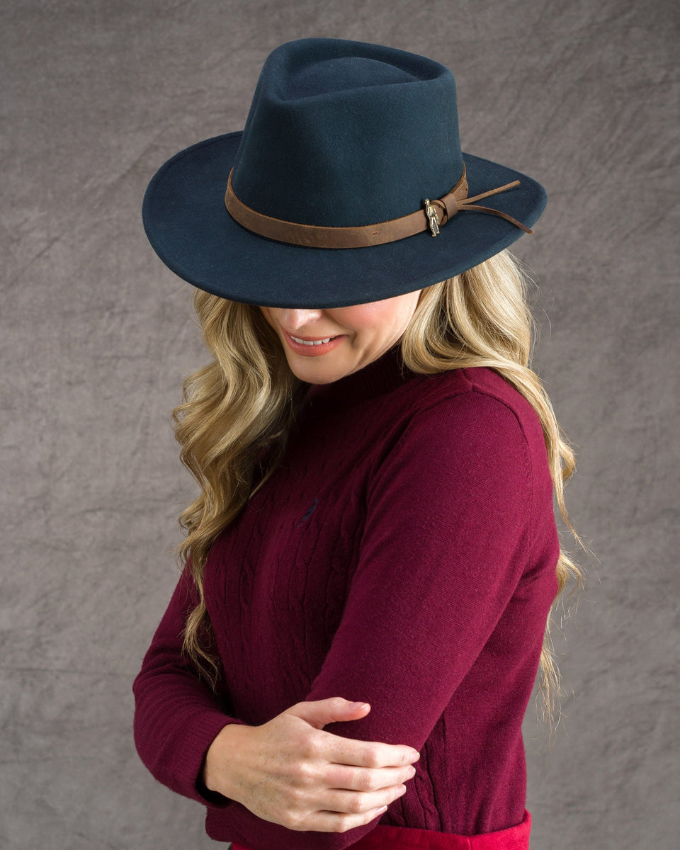 Ladies Boston Wool Felt Hat- Black