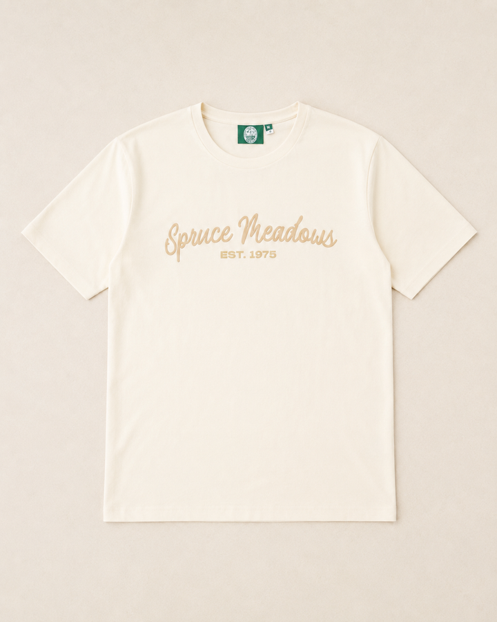 Spruce Meadows Script Tee — Ivory