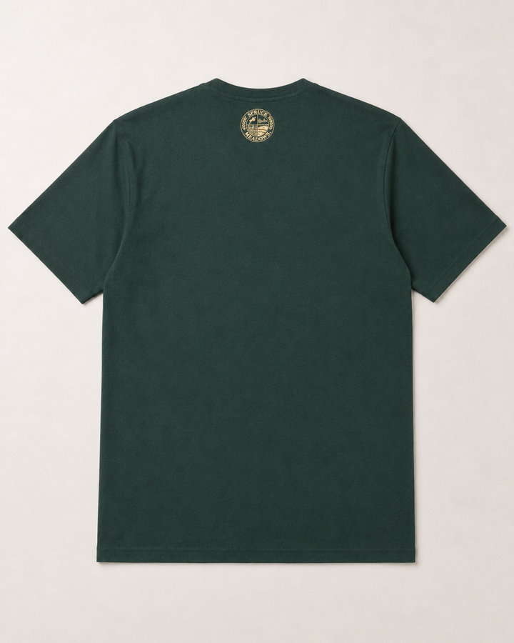 Spruce Meadows Signature Script Tee — Forest Green
