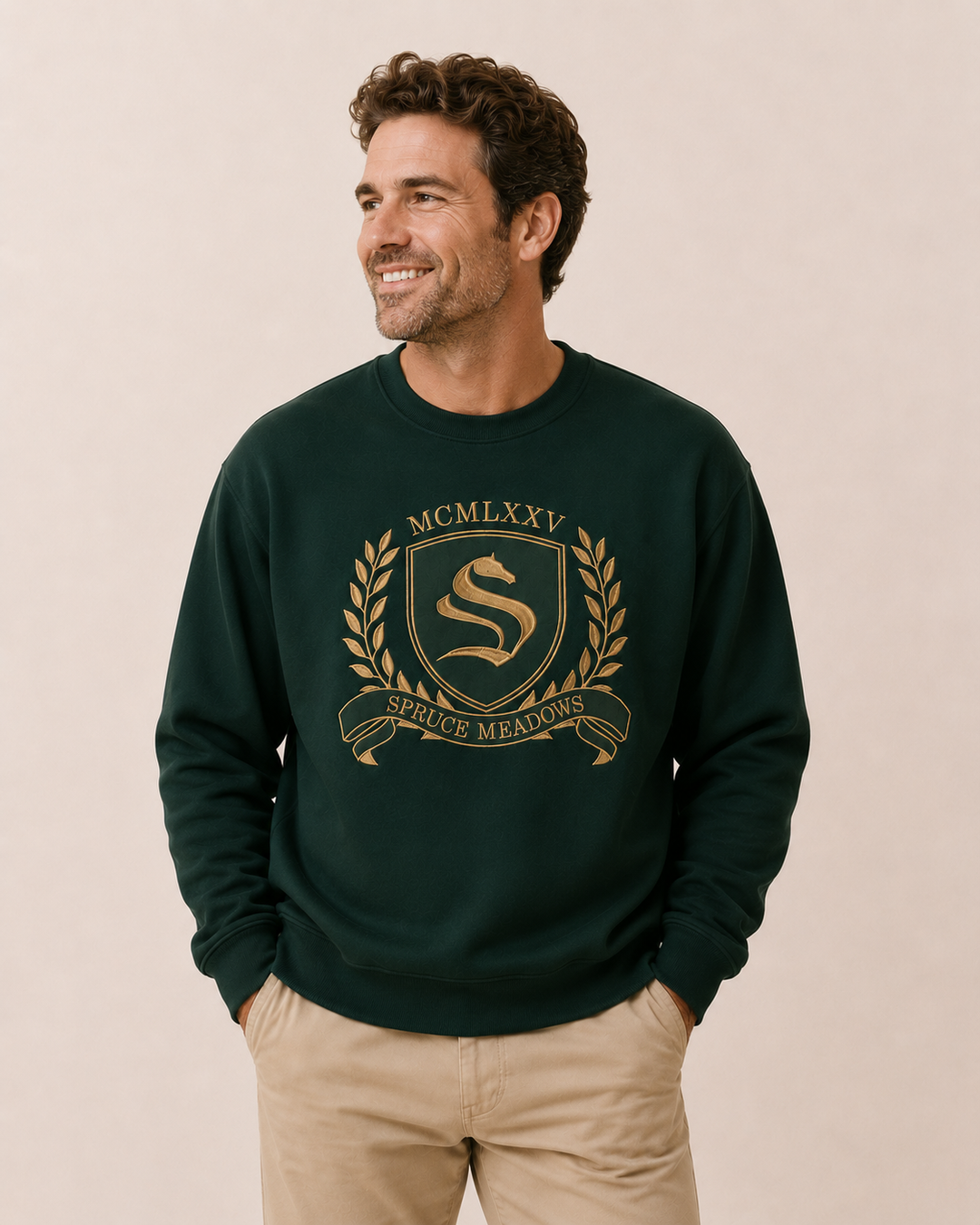Relaxed Crewneck Crest Sweatshirt