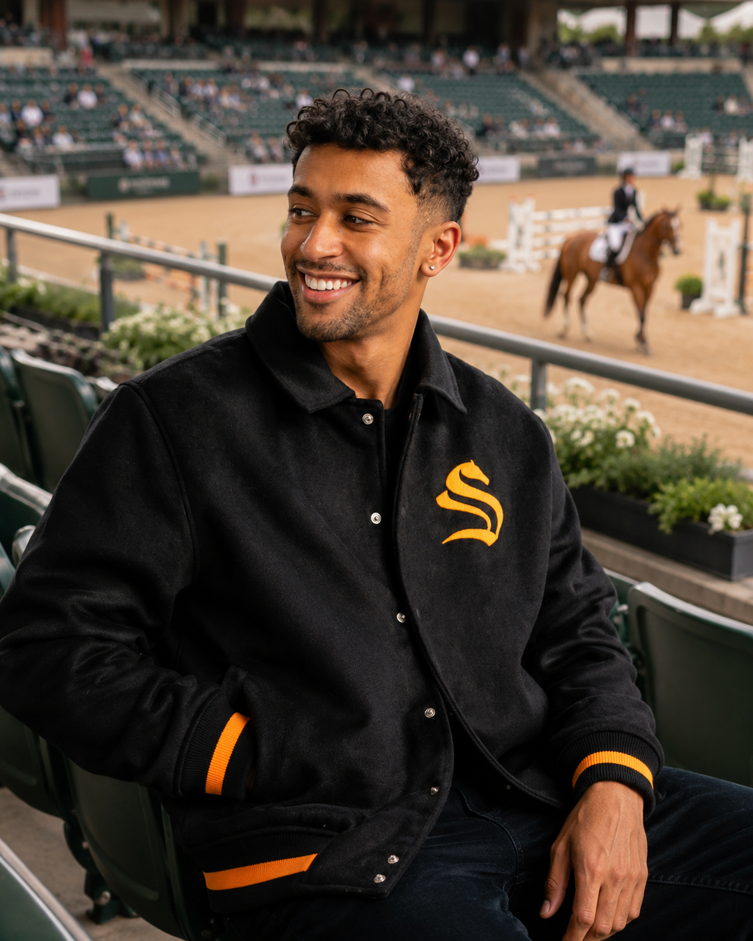 Wool Jacket with Embroidered Crest