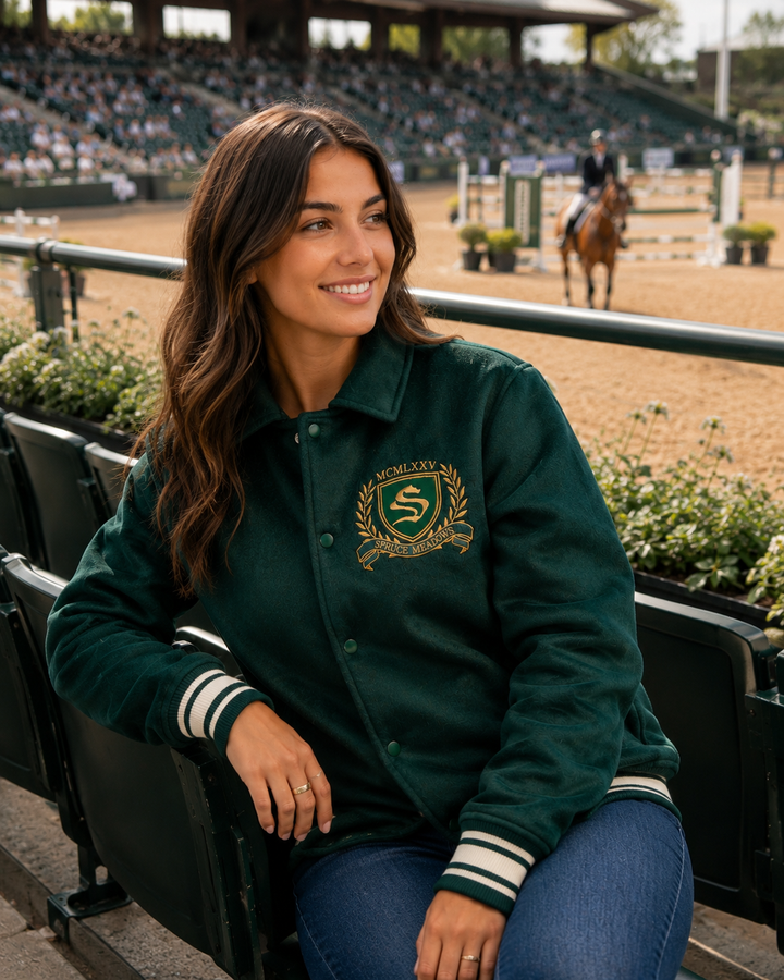 Wool Jacket with Embroidered Crest