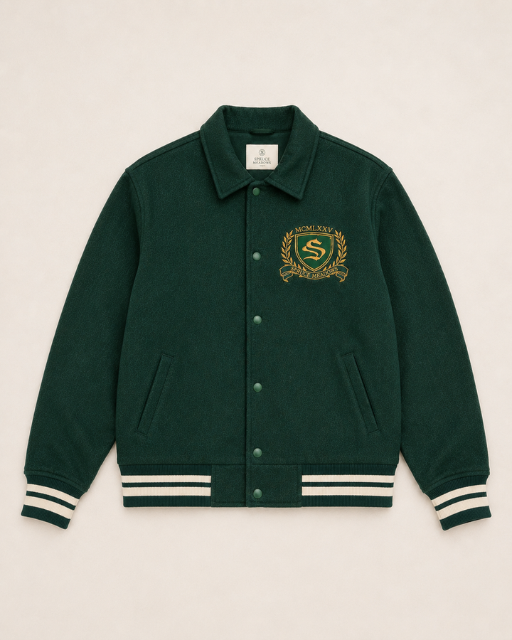 Wool Jacket with Embroidered Crest