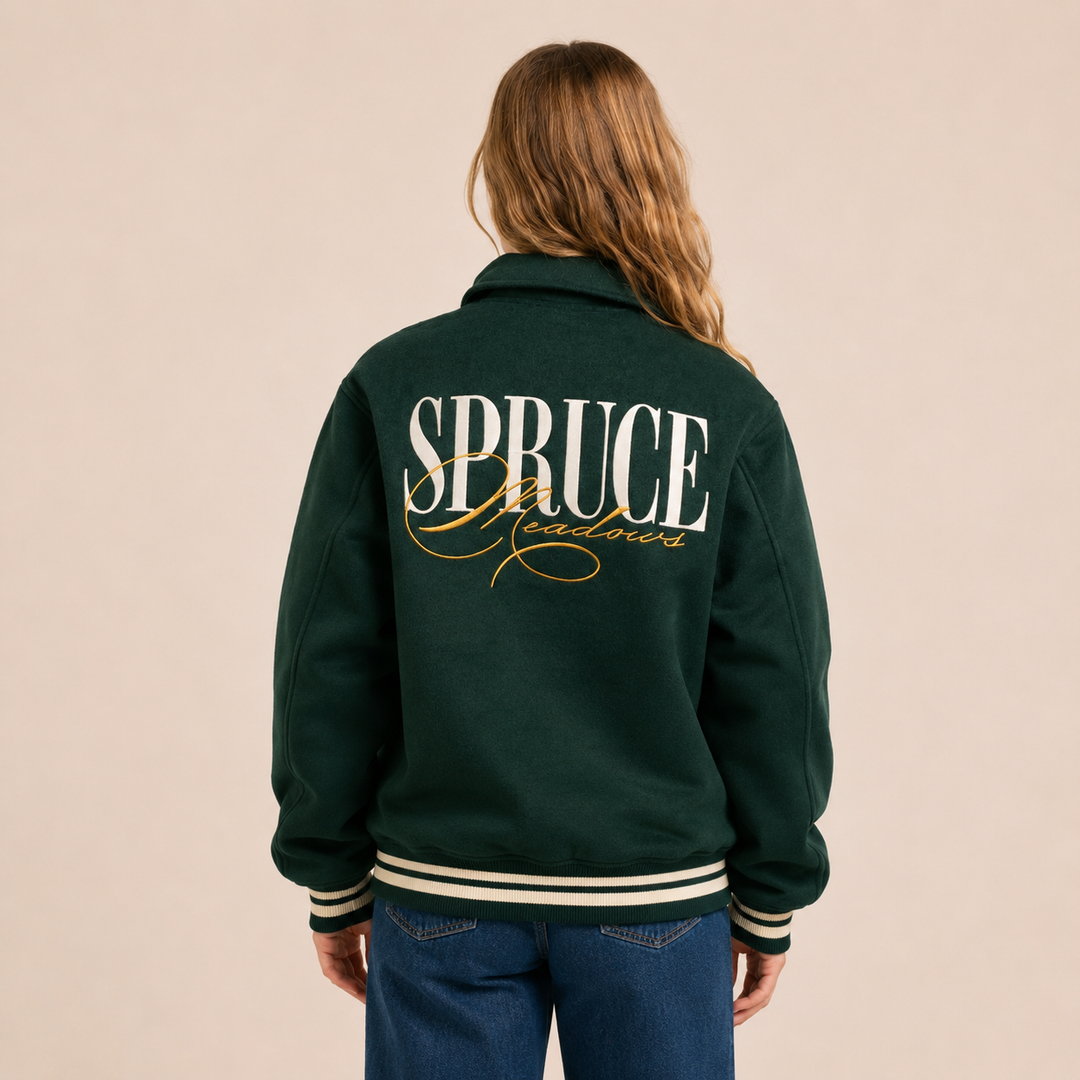 Wool Jacket with Embroidered Crest