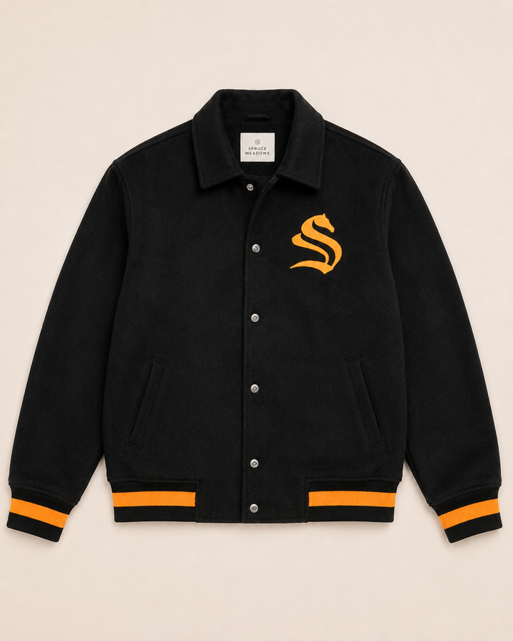 Wool Jacket with Embroidered Crest