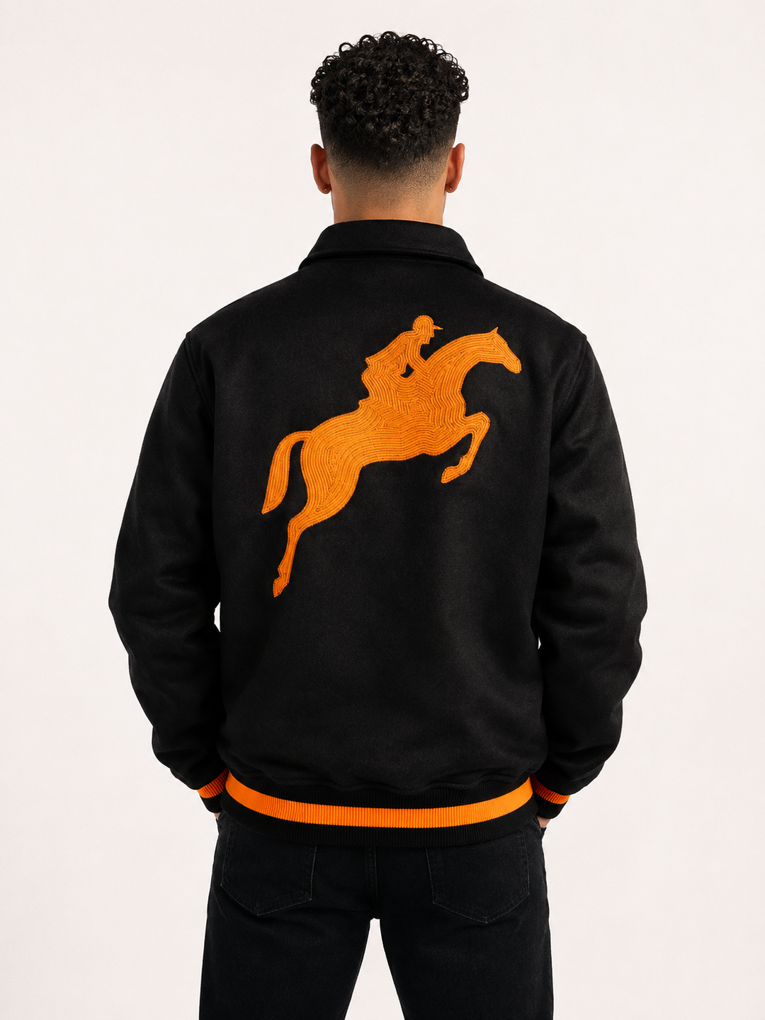 Wool Jacket with Embroidered Crest