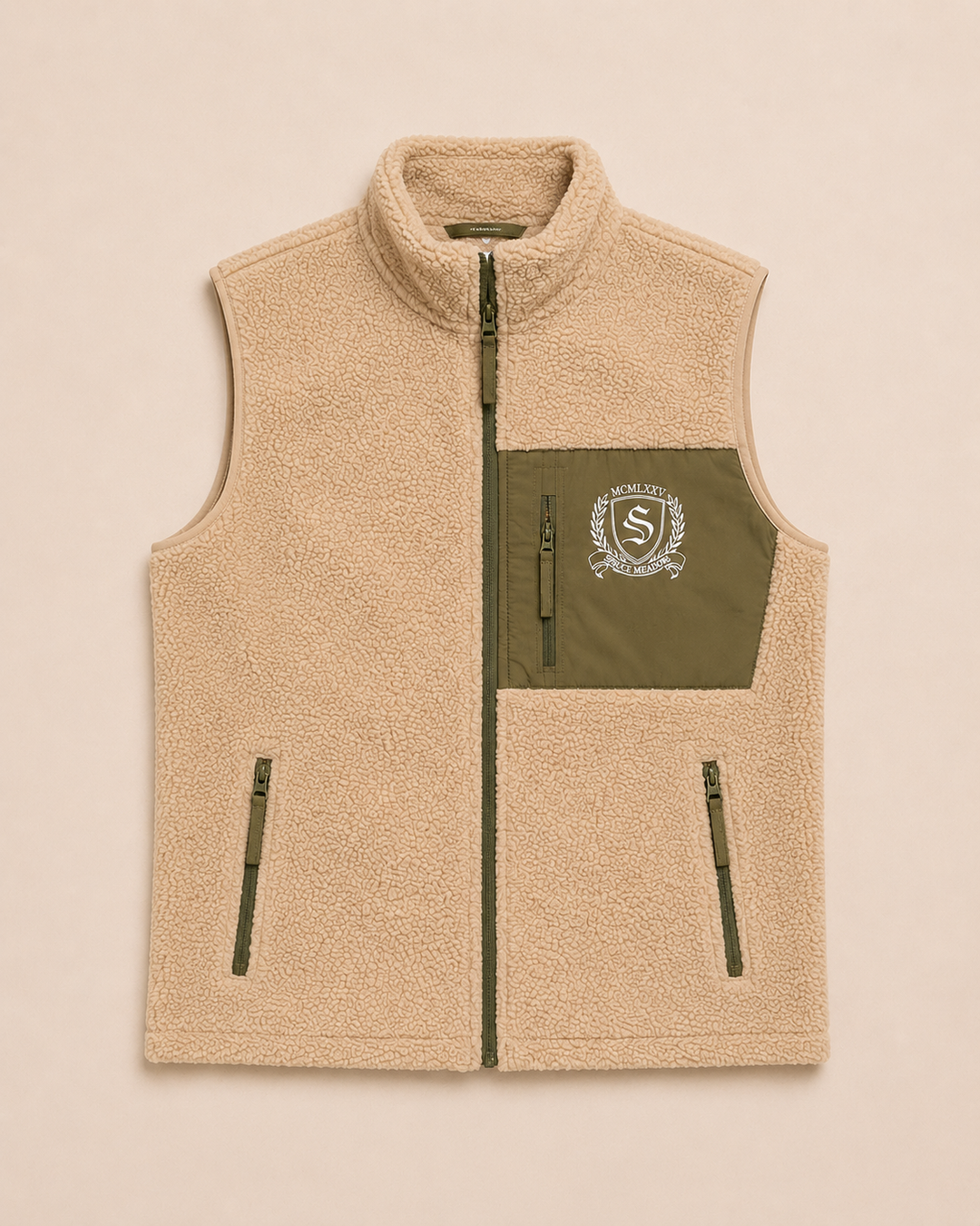 Heavy Pile Vest-Khaki