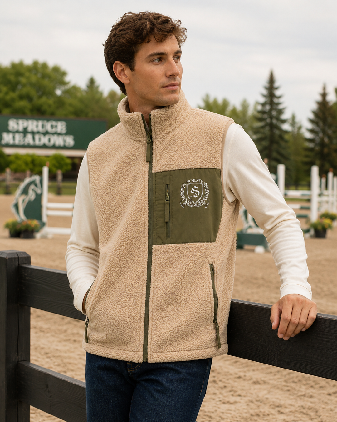 Heavy Pile Vest-Khaki