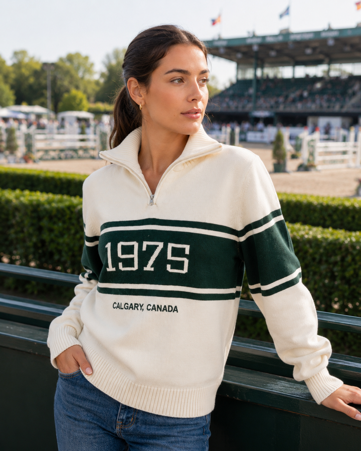 1975 Knitted Half Zip Sweater