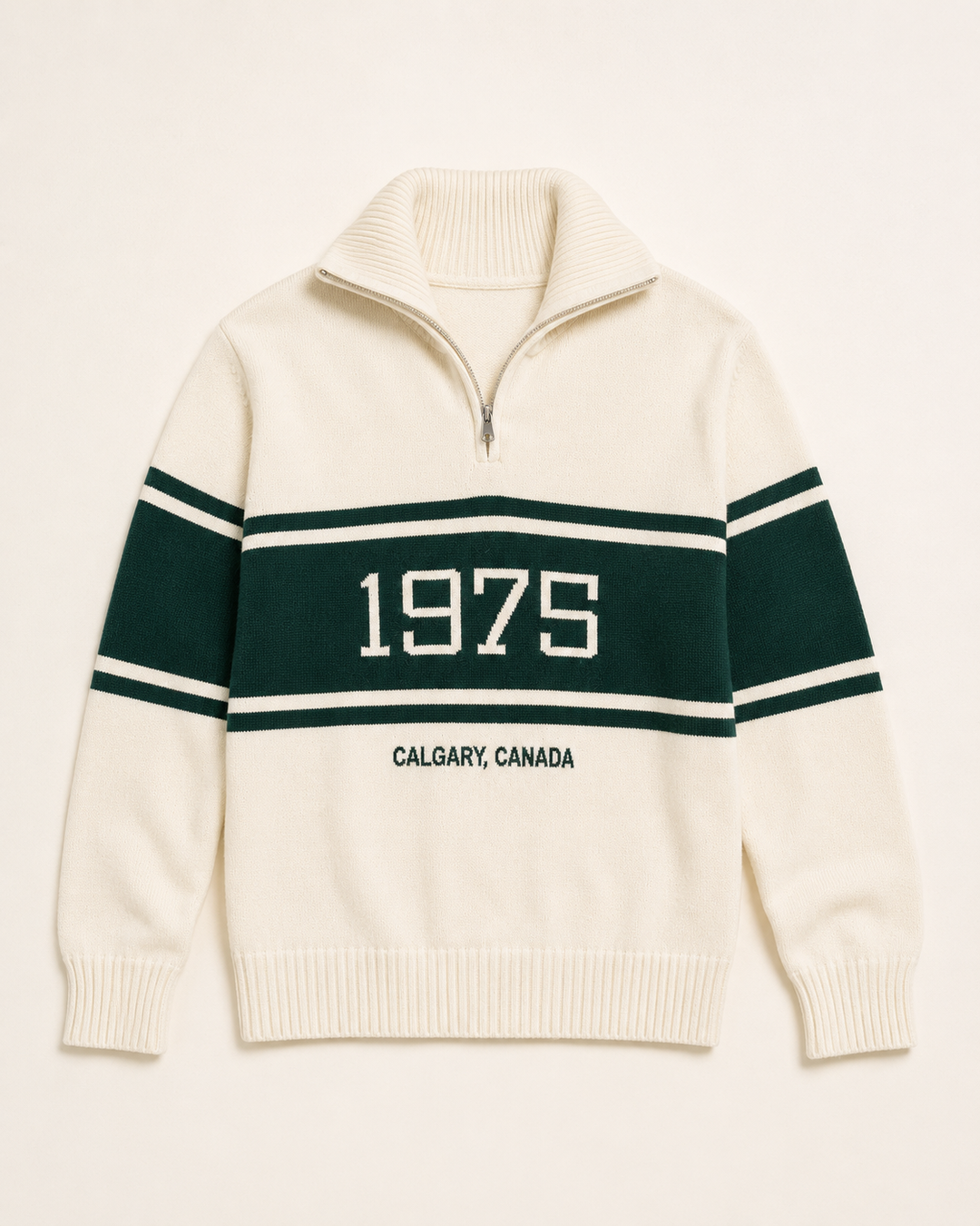 1975 Knitted Half Zip Sweater