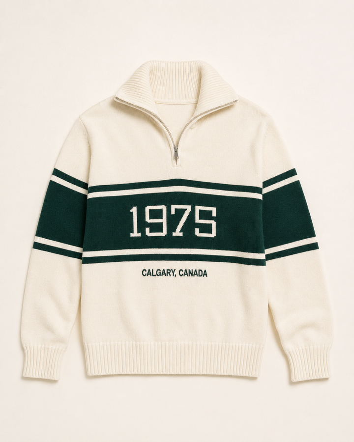 1975 Knitted Half Zip Sweater