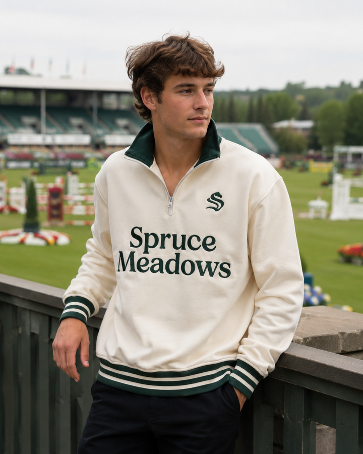 Half Zip Off-White Sweatshirt
