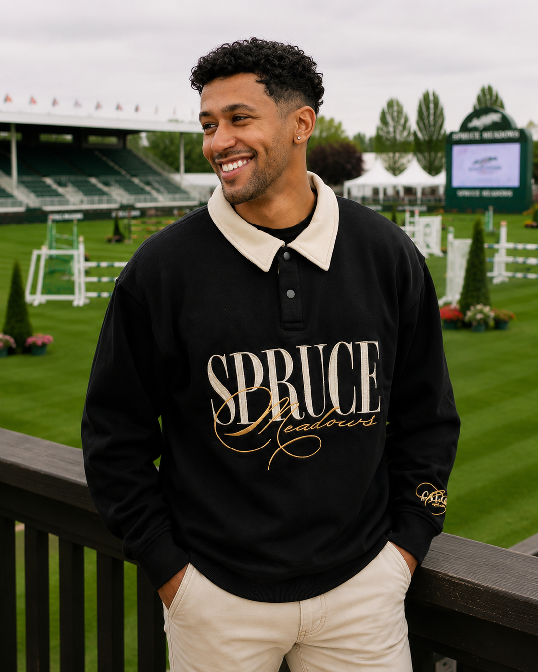 Spruce Meadows Rugger Sweatshirt - Black