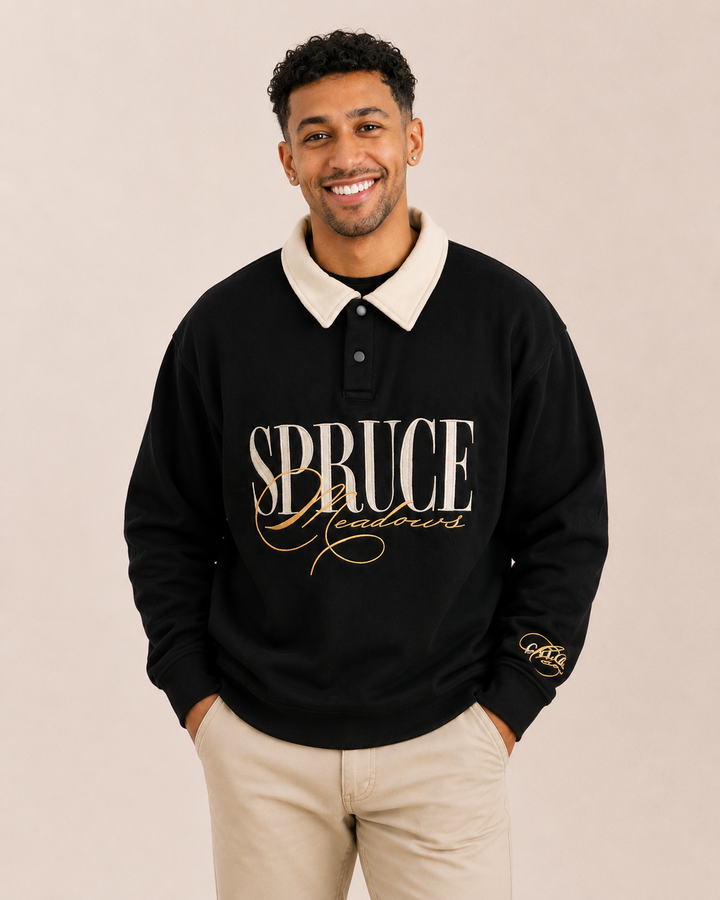 Spruce Meadows Rugger Sweatshirt - Black