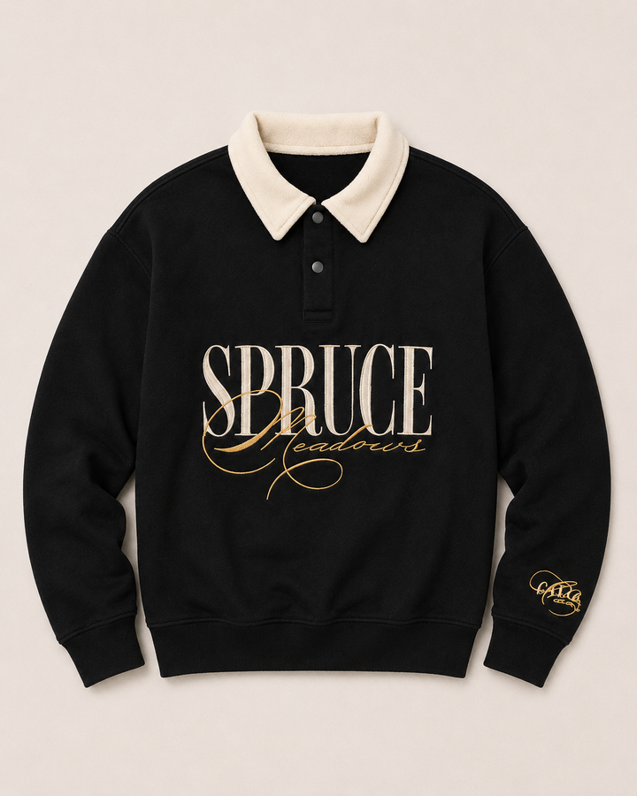 Spruce Meadows Rugger Sweatshirt - Black