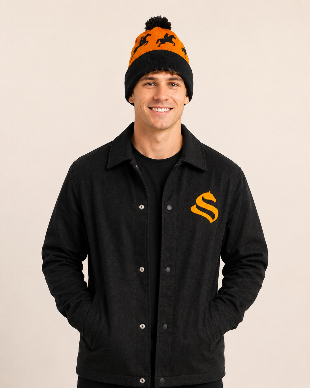 Pom Pom Beanie - Orange