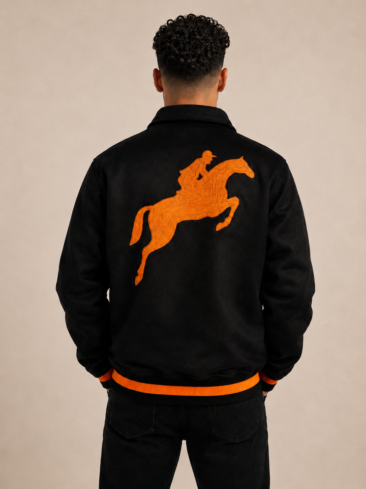 Wool Jacket with Embroidered Crest