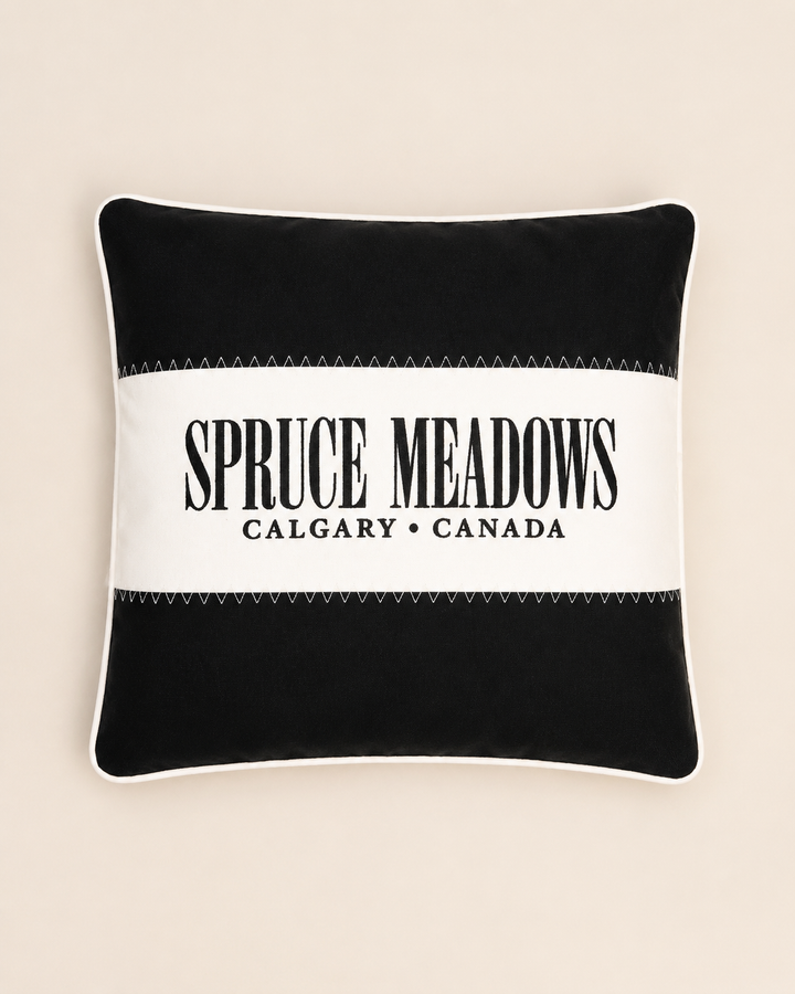 Spruce Meadows Pillow Case - Black/Off-White