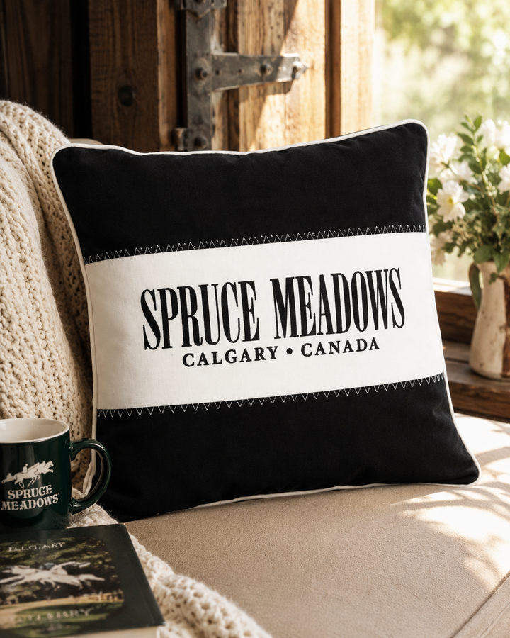 Spruce Meadows Pillow Case - Black/Off-White