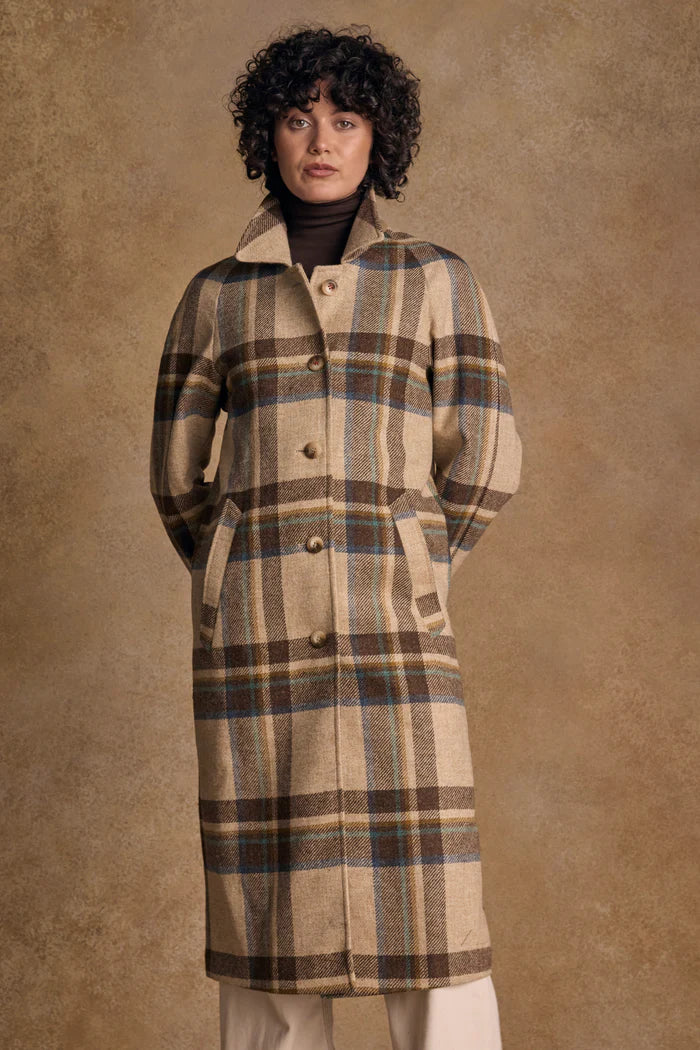 【未使用】tweed plaid middle coat Sサイズ tweed plaid middle coat /2color un1492 | Until.
