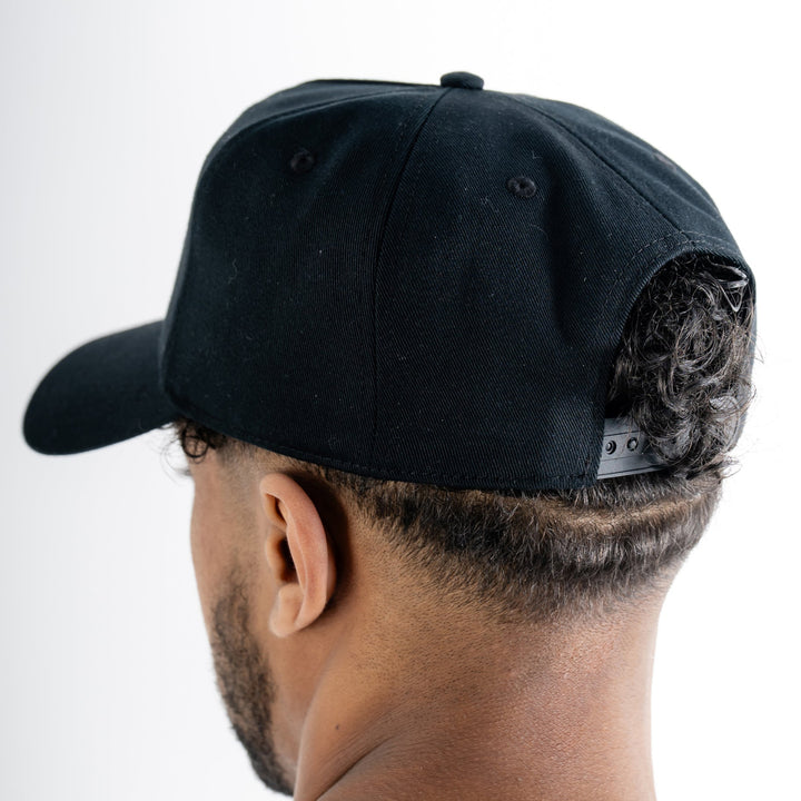 Black Ball Cap with Leather Crest Logo