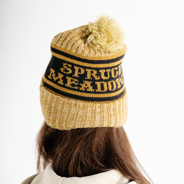Spruce Meadows Gold Pom Pom Beanie