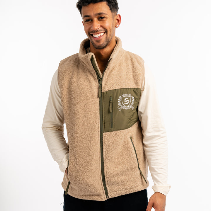 Heavy Pile Vest-Khaki