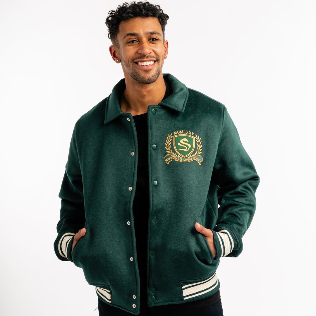 Wool Jacket with Embroidered Crest