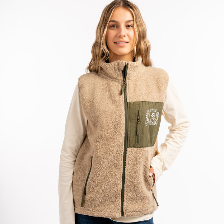 Heavy Pile Vest-Khaki