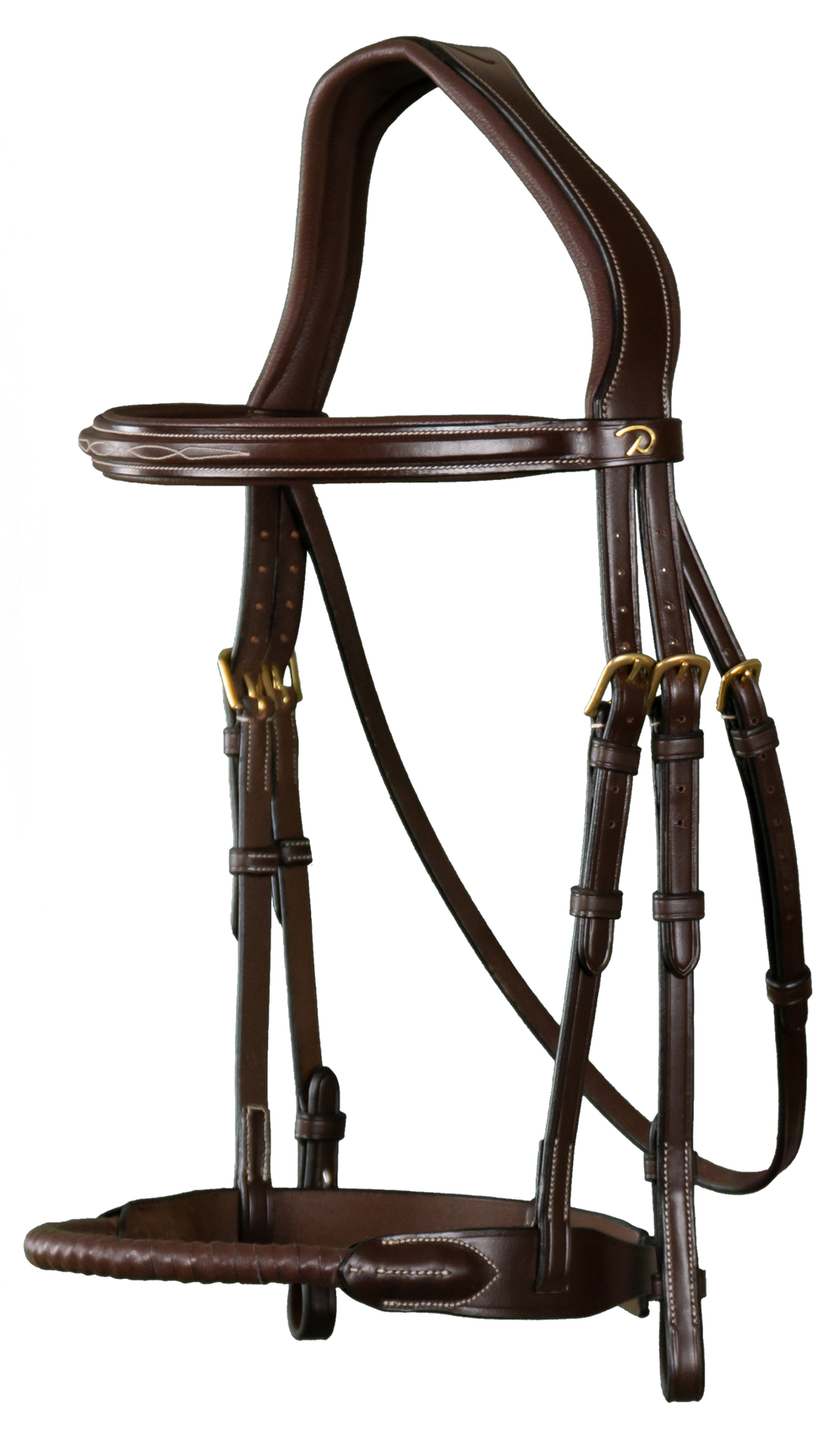 Leather Covered Rope Noseband Bridle - D Collection