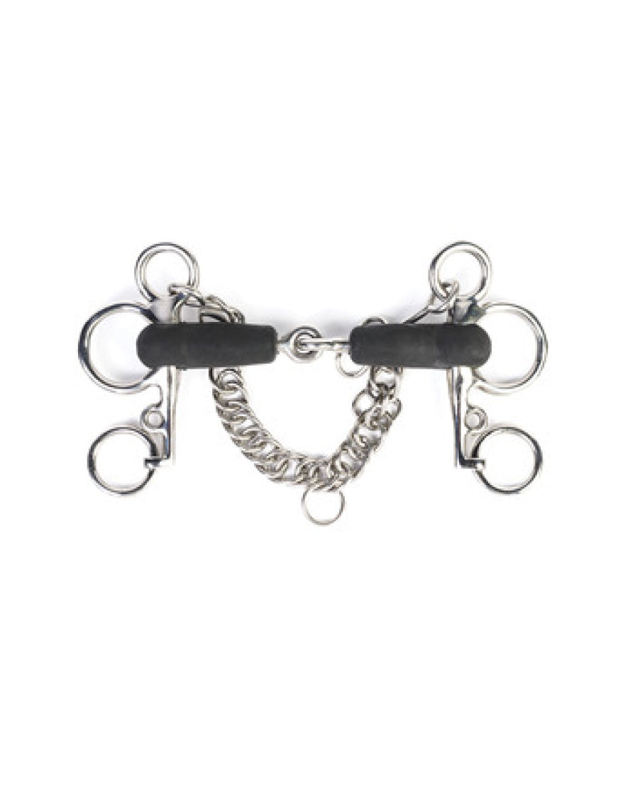 Thick Rubber Single Jointed Short Shank Pelham