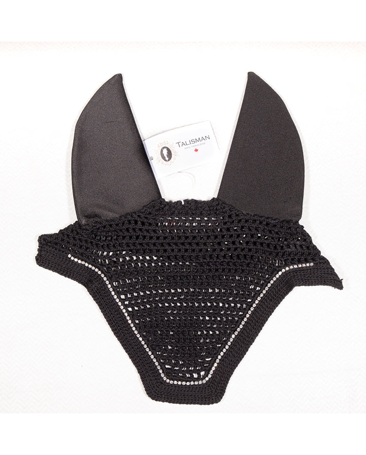 U Front Quiet Ears 1 Row Crystals Fly Bonnet